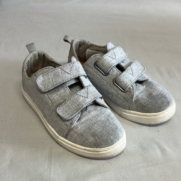 Toms Gray Velcro Strap Sneakers with White Sole - Picture 1 of 6